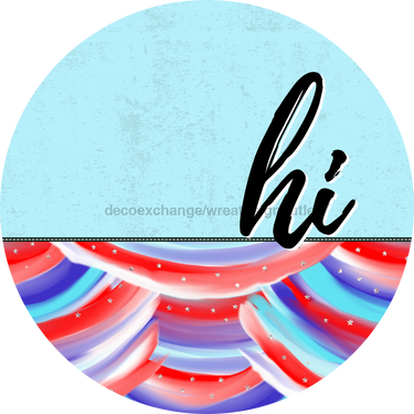 Patriotic Door Hanger Hi Dco - 01499 - Dh 18’ Round Wood